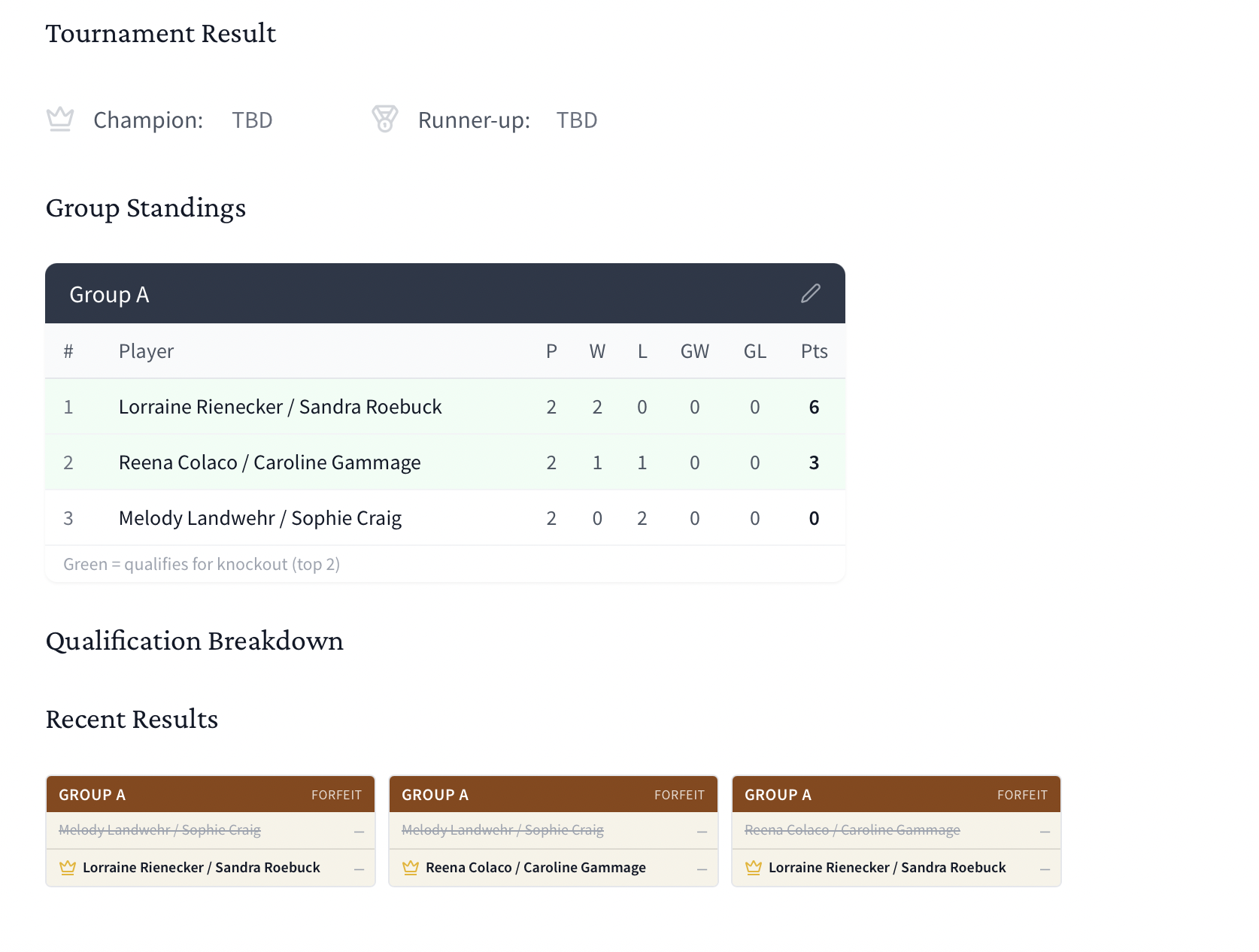 Competition format picker on Grex Social