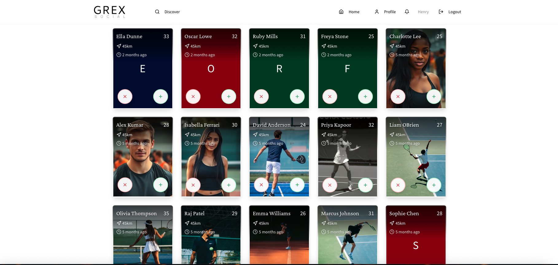 Discover players near you on Grex